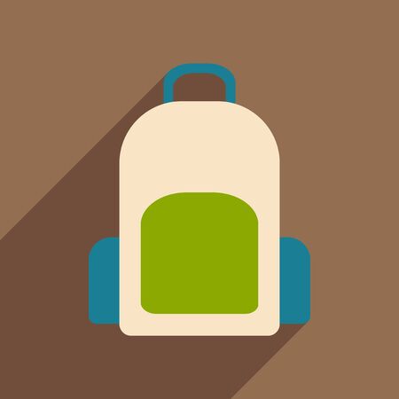 Flat with shadow icon and mobile application backpackのイラスト素材