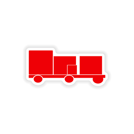 icon sticker realistic design on paper trailer freight logisticsのイラスト素材