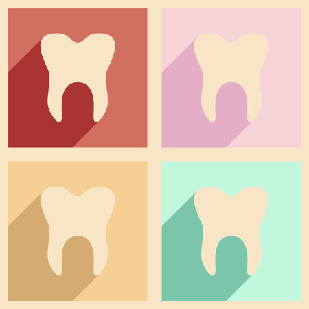 Flat with shadow concept and mobile application Dental logoのイラスト素材