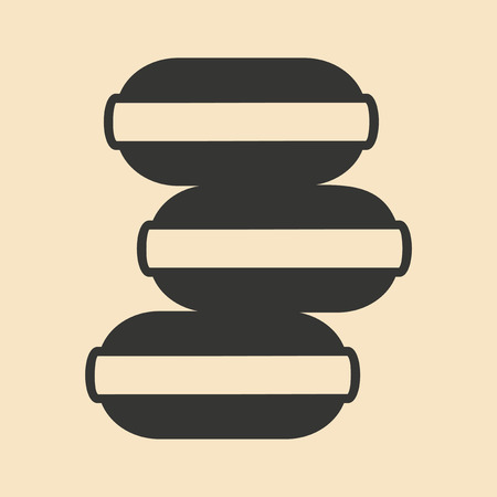 Flat in black and white mobile application biscuitsのイラスト素材