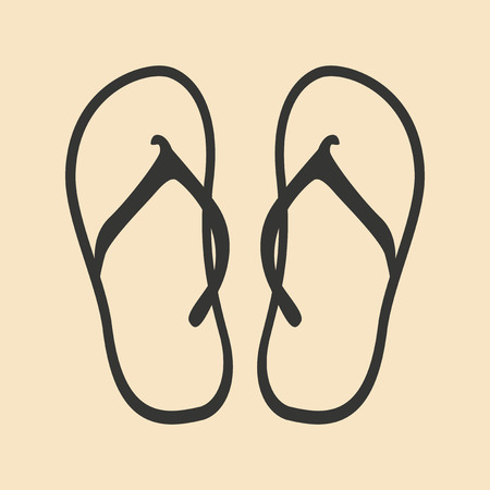 Flat in black and white mobile application flip flopsのイラスト素材