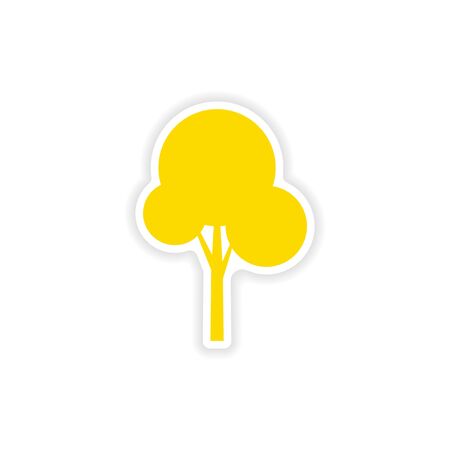 icon sticker realistic design on paper tree silhouetteのイラスト素材