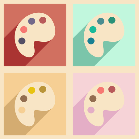 Flat with shadow concept and mobile application paletteのイラスト素材