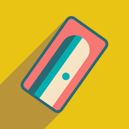 Flat with shadow icon and mobile application pencil sharpenerのイラスト素材
