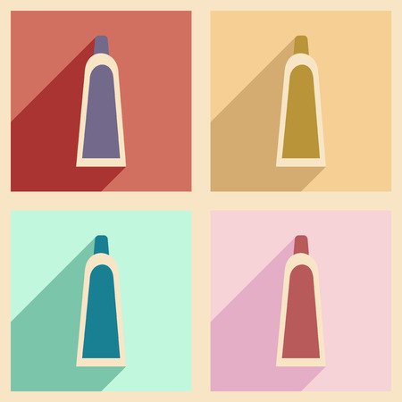 Flat with shadow concept and mobile application hand creamのイラスト素材