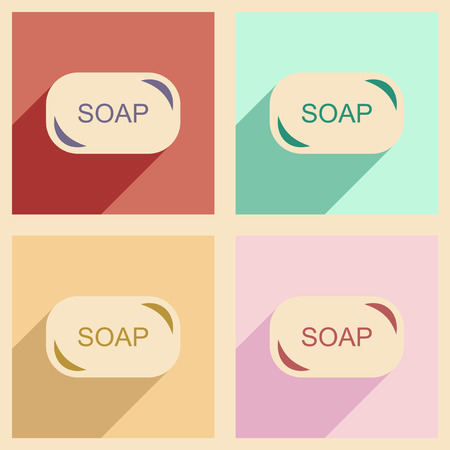 Flat with shadow concept and mobile application soapのイラスト素材