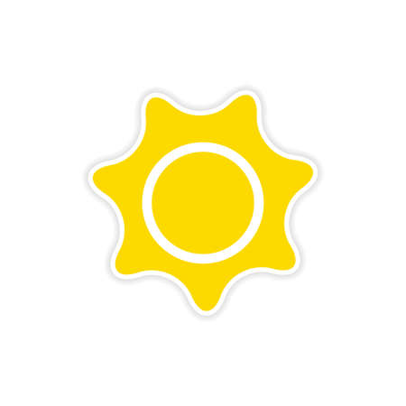 icon sticker realistic design on paper sunのイラスト素材
