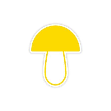 icon sticker realistic design on paper mushroomのイラスト素材