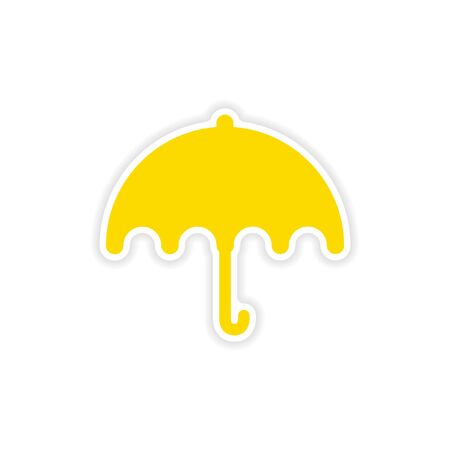 icon sticker realistic design on paper umbrellaのイラスト素材