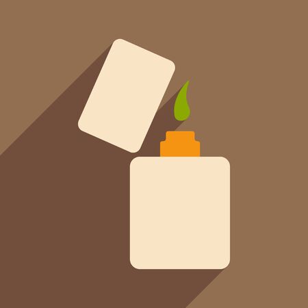 Flat with shadow icon and mobile application lighterのイラスト素材