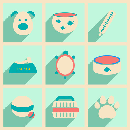 Flat with shadow concept and mobile application veterinaryのイラスト素材
