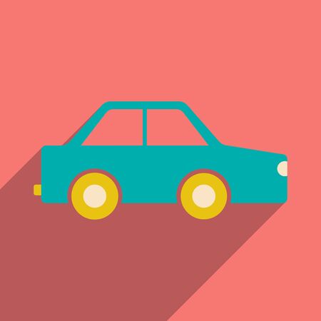 Flat with shadow icon and mobile application toy carのイラスト素材