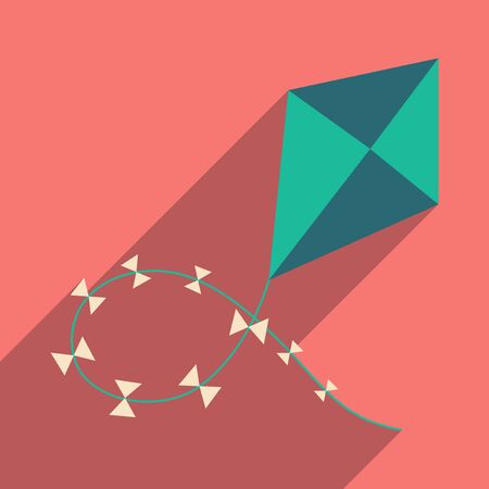 Flat with shadow icon and mobile application kiteのイラスト素材