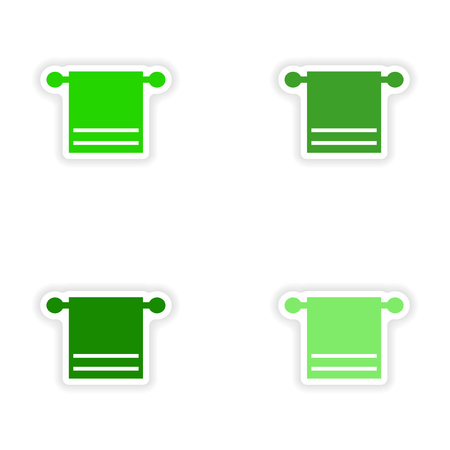 assembly realistic sticker design on paper towel hangingのイラスト素材