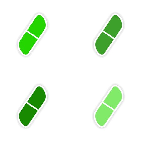 assembly realistic sticker design on paper eraserのイラスト素材