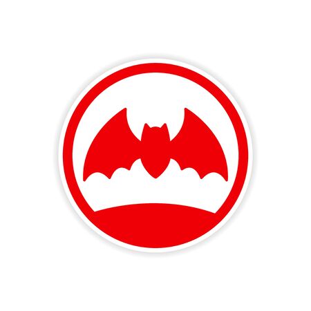icon sticker realistic design on paper batのイラスト素材