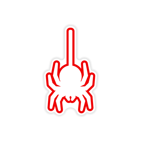 icon sticker realistic design on paper spiderのイラスト素材