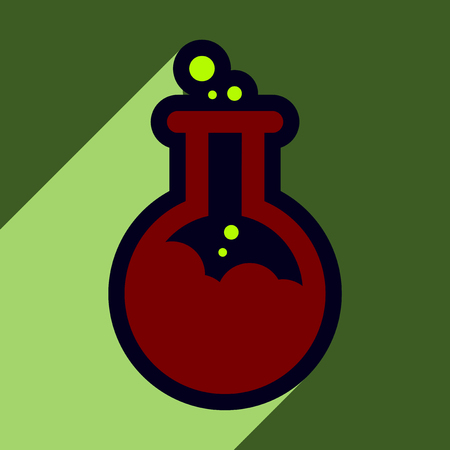 Flat with shadow Icon vial of poison on colored backgroundのイラスト素材