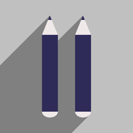 Flat with shadow icon and mobile application pencilsのイラスト素材