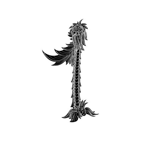 Abstract number 1   icon black and white designのイラスト素材