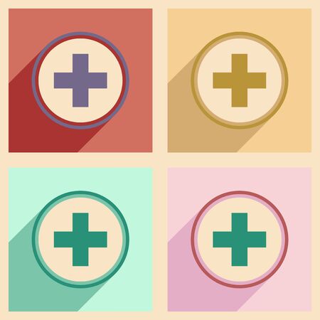 Flat with shadow concept and mobile application icon medical careのイラスト素材