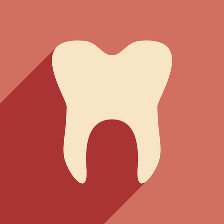 Flat with shadow icon and mobile application Dental iconのイラスト素材