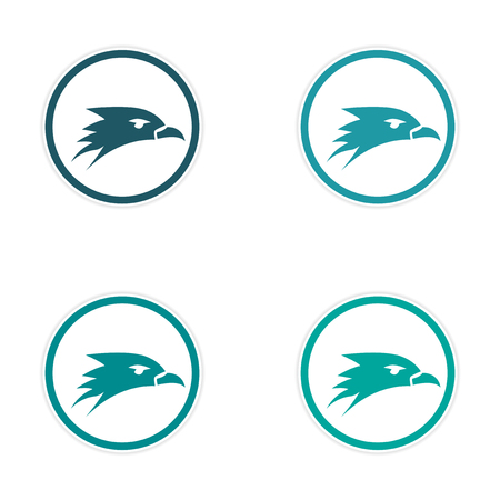 assembly stickers eagle head iconのイラスト素材