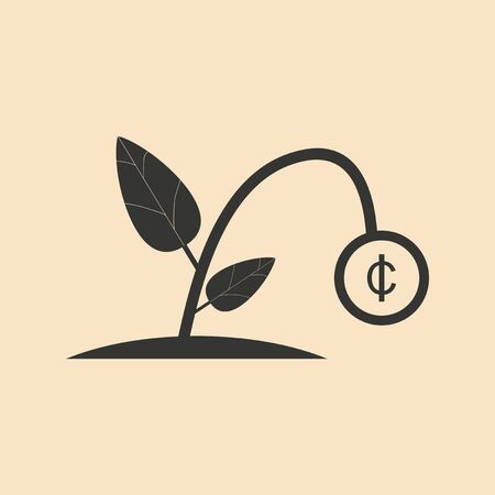 Flat in black and white plant coinのイラスト素材