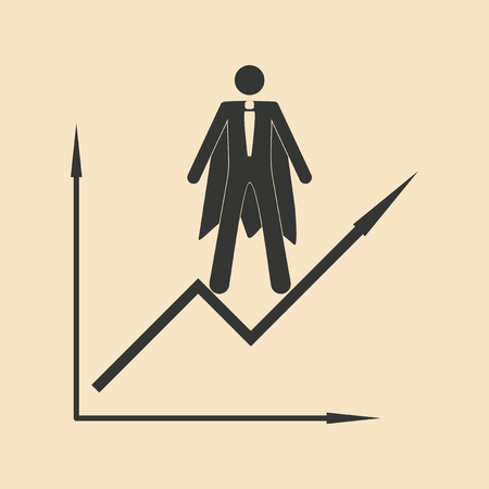 Flat in black and white economic graphのイラスト素材