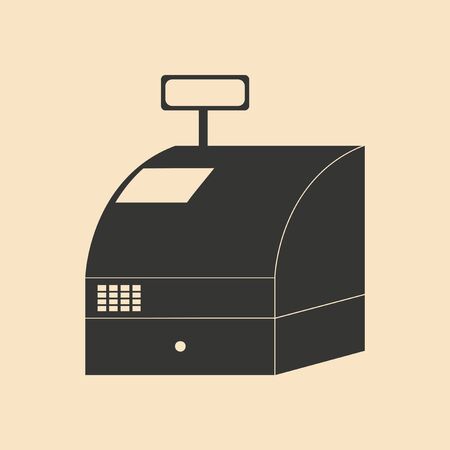 Flat in black and white cash registerのイラスト素材