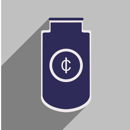 Flat with shadow icon stylish purse for coinsのイラスト素材