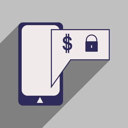 Flat with shadow icon stylish Mobile applicationのイラスト素材