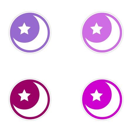 assembly sticker logo moon and star on a white backgroundのイラスト素材