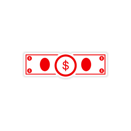 stylish sticker on paper Dollar on white backgroundのイラスト素材