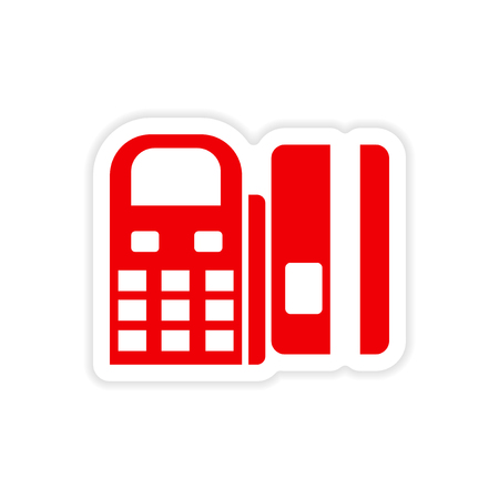 stylish sticker on paper terminal and bank cardのイラスト素材