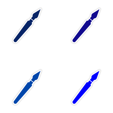 assembly realistic sticker design on paper penのイラスト素材