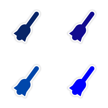 assembly realistic sticker design on paper bellのイラスト素材