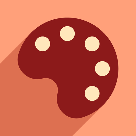 Flat with shadow icon and mobile application paletteのイラスト素材