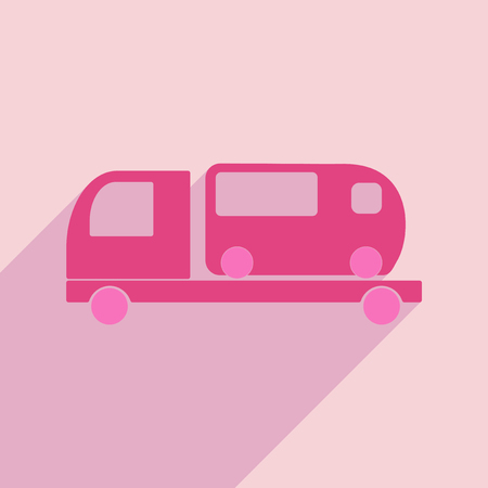 Flat with shadow icon and mobile application car bus serviceのイラスト素材