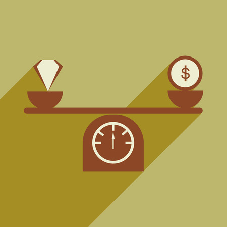 Flat design modern vector illustration icon diamond scales Moneyのイラスト素材