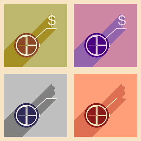 Modern flat icons vector collection with shadow Watch chart Moneyのイラスト素材