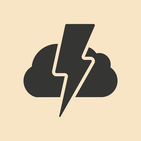 Flat in black and white mobile application lightning cloudのイラスト素材