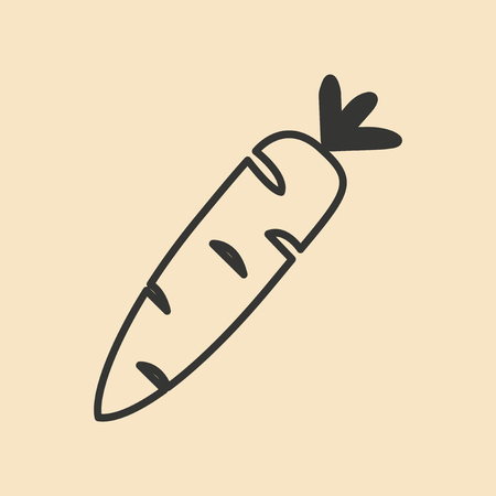 Flat in black and white mobile application carrotのイラスト素材