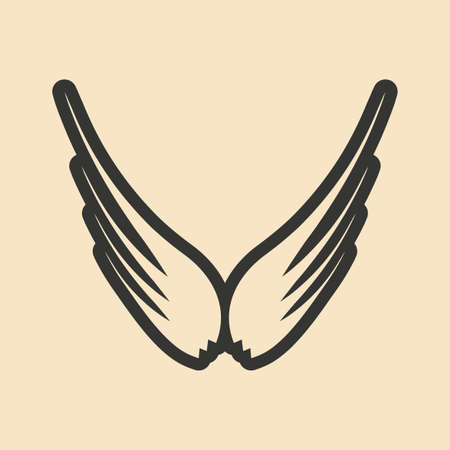Flat in black and white mobile application eagle wingsのイラスト素材