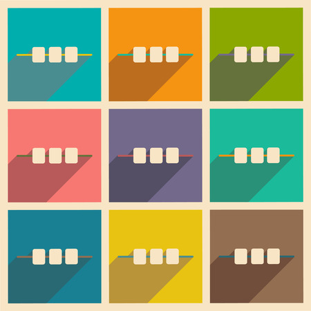 Flat with shadow concept and mobile application barbecue foodのイラスト素材