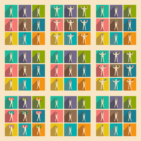 Modern flat icons vector collection Stick Figure business moneyのイラスト素材