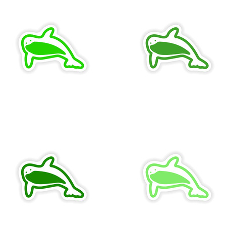 Set paper stickers on white background killerのイラスト素材