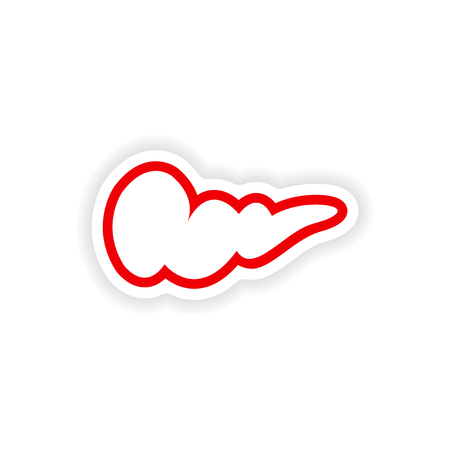 paper sticker on white background human gall bladderのイラスト素材