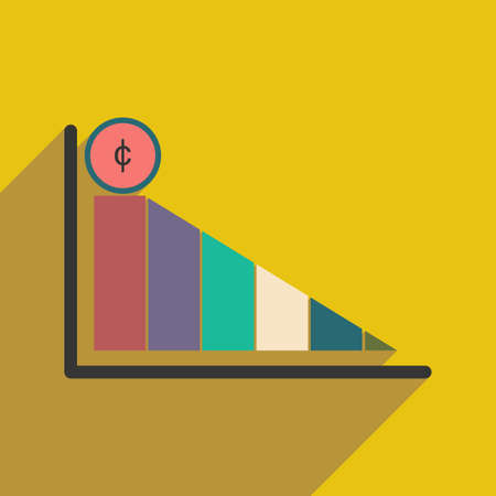 Modern flat icon with shadow economic graphのイラスト素材