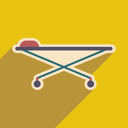 Icon of medical stretcher in flat styleのイラスト素材
